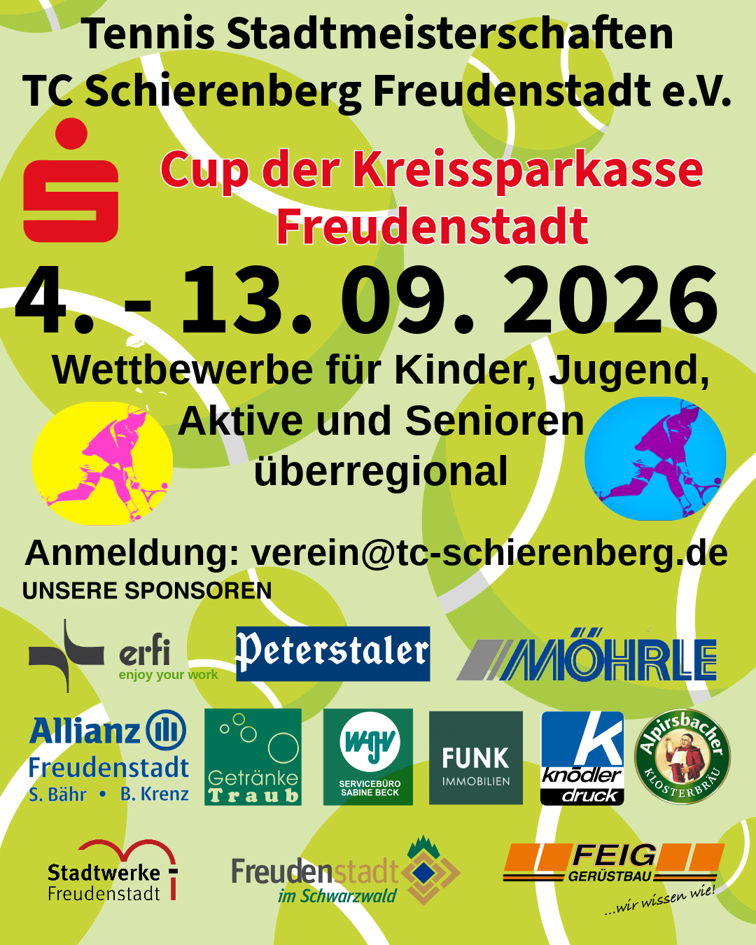 Vom 04. bis 13.09.2026 finden wieder die Stadtmeisterschaften statt. 